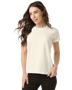 Camiseta de Algodão Egípcio Feminina Off White