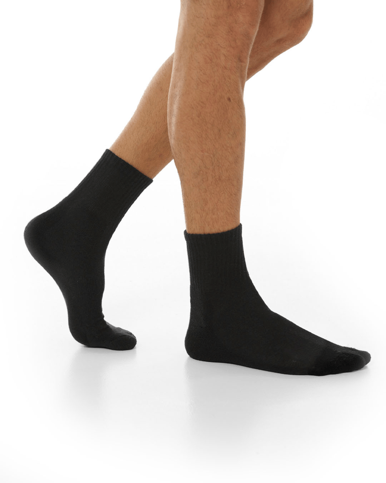 Kit 3 Meias Cano Médio Masculinas Pretas