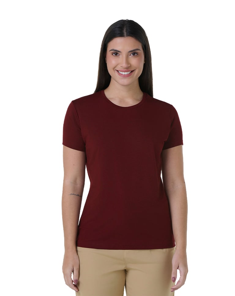 Camiseta Tech Modal Feminina Bordô