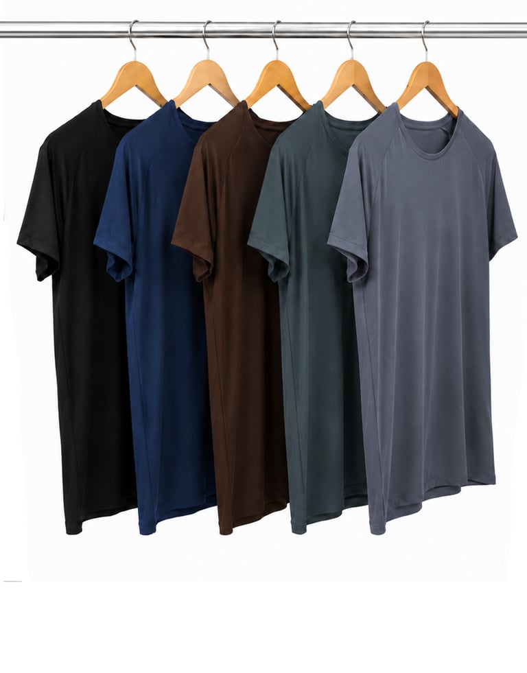 Kit 5 Camisetas Dry Poliamida Raglan Masculinas 05