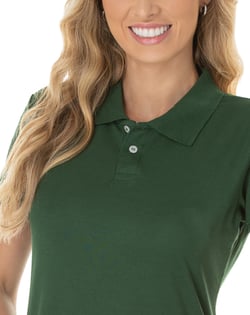 Camisa Polo Piquet Feminina Verde Musgo