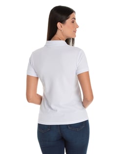 Camisa Polo Piquet Feminina Branca