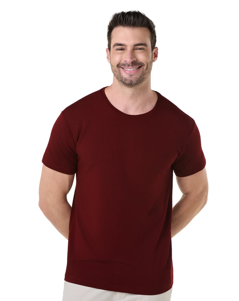 Camiseta Tech Modal Masculina Bordô