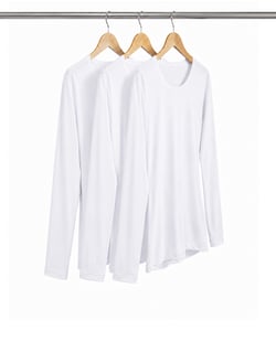 Kit 3 Camisetas Segunda Pele Manga Longa Feminina Branca UV 50+