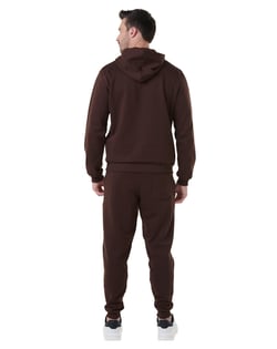 Conjunto Moletom Masculino com Capuz Marrom 08