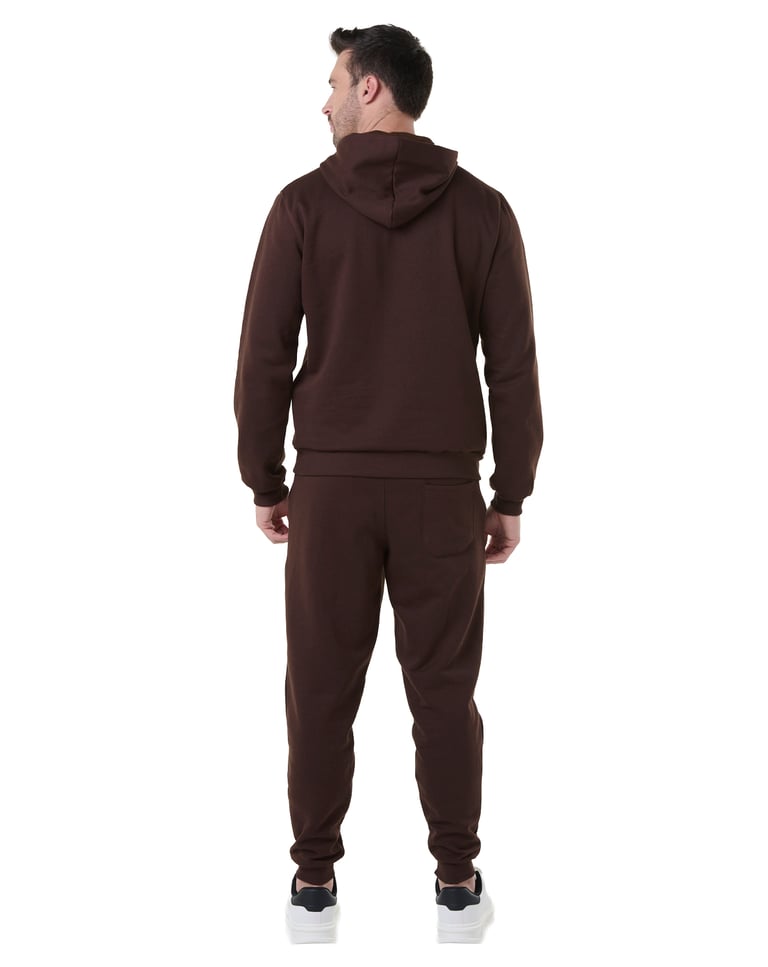 Conjunto Moletom Masculino com Capuz Marrom 08