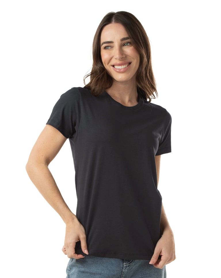 Camiseta de Algodão Egípcio Feminina Grafite