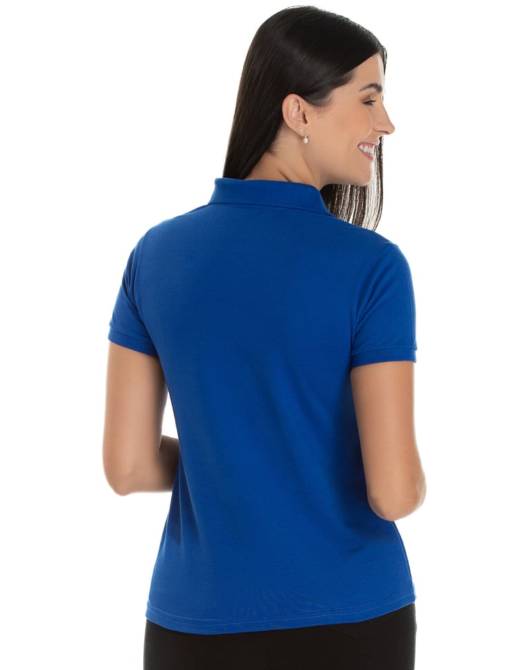 Camisa Polo Piquet Feminina Azul Royal