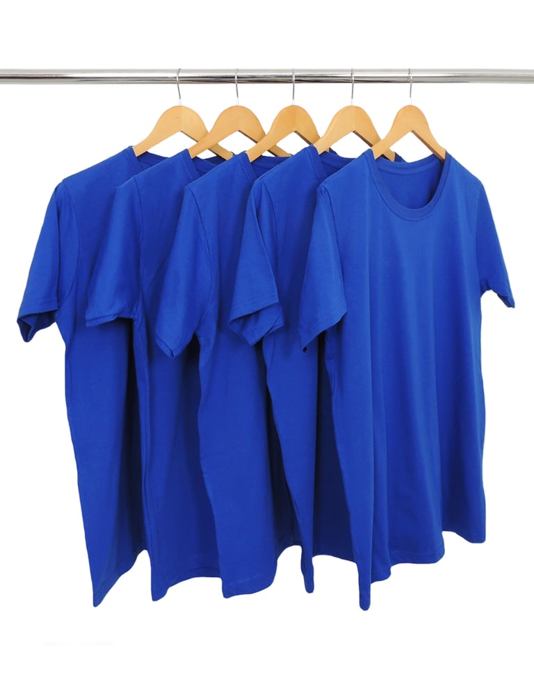Kit 5 Camisetas PV / Malha Fria Azul Royal