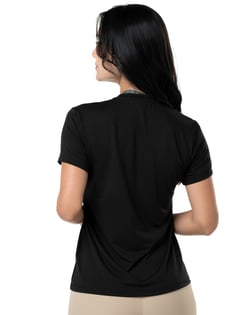 Camiseta Tech Modal Gola V Feminina Preta