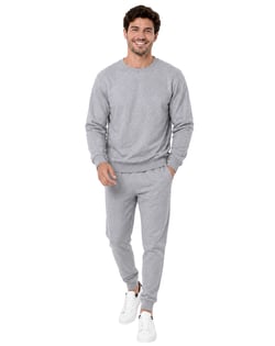 Conjunto Moletom Masculino Blusão Cinza Mescla