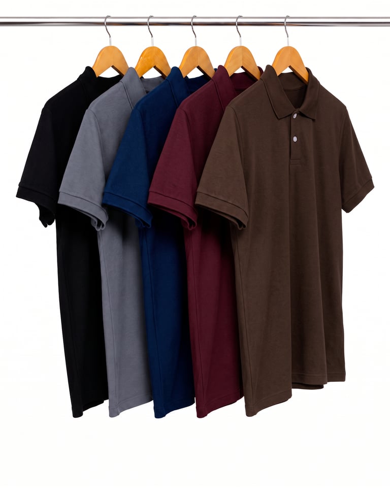 Kit 5 Camisas Polo Piquet Masculinas