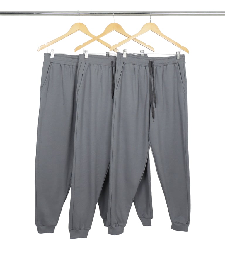 Kit 3 Calças Masculinas de Moletom Cinza Chumbo
