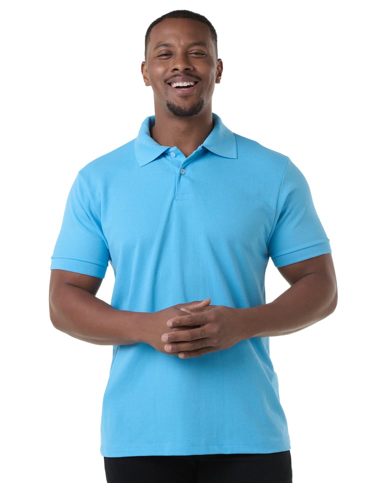Camisa Polo Piquet Masculina Azul Claro