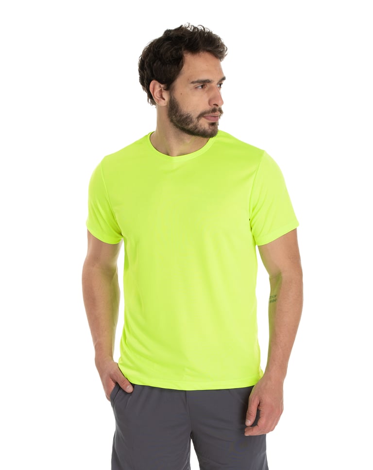 Camiseta Dry Fit Amarelo Fluorescente Proteção UV 30+
