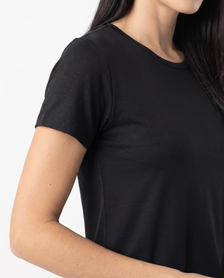 Baby Look de Algodão Premium Preta