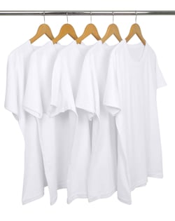 Kit 5 Camisetas PV Masculinas / Malha Fria Branca