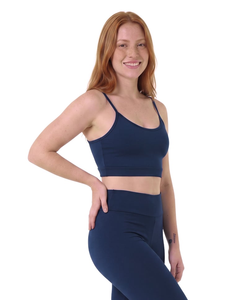 Top de Alcinha Fitness Feminino Azul Marinho