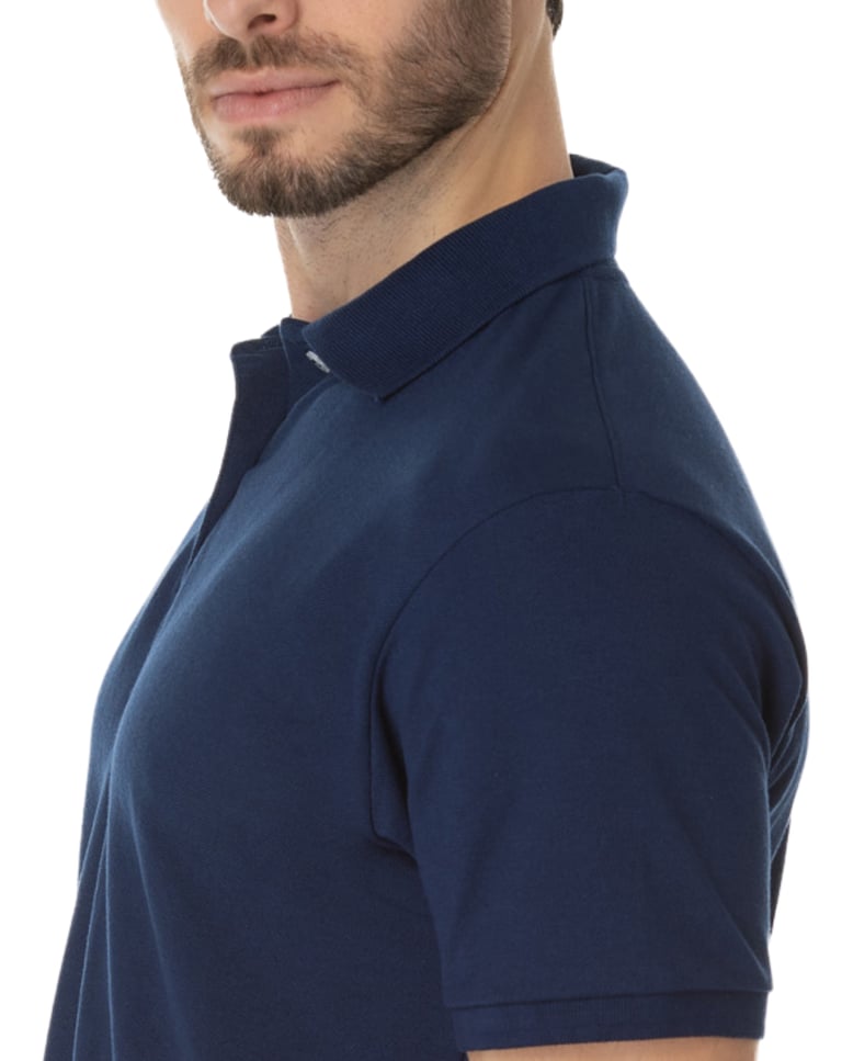 Camisa Polo Piquet Masculina Azul Marinho