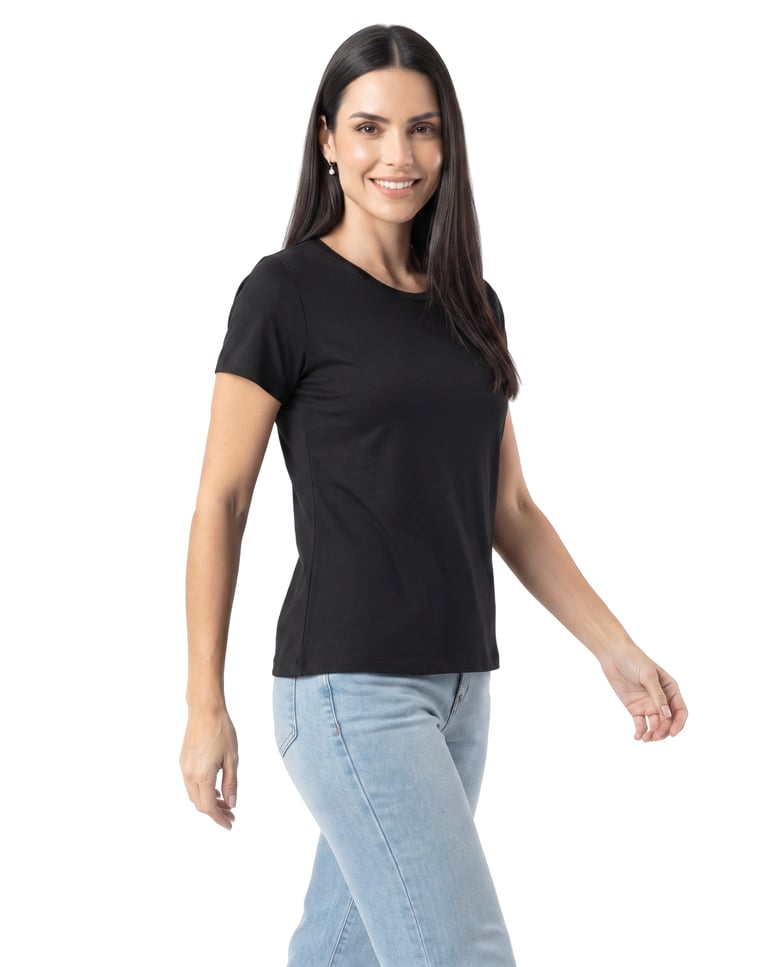 Baby Look de Algodão Premium Preta