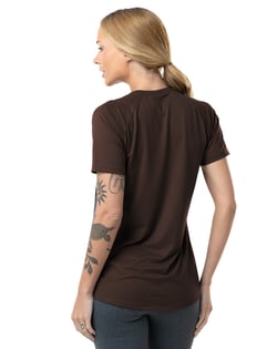 Camiseta Feminina Dry Poliamida Raglan Marrom