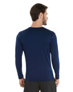 Camiseta Segunda Pele Manga Longa Masculina Azul Marinho UV 50+