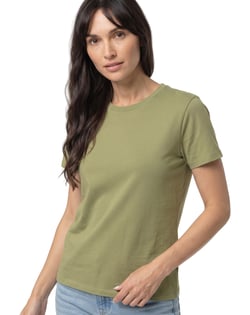 Baby Look de Algodão Premium Verde Caqui