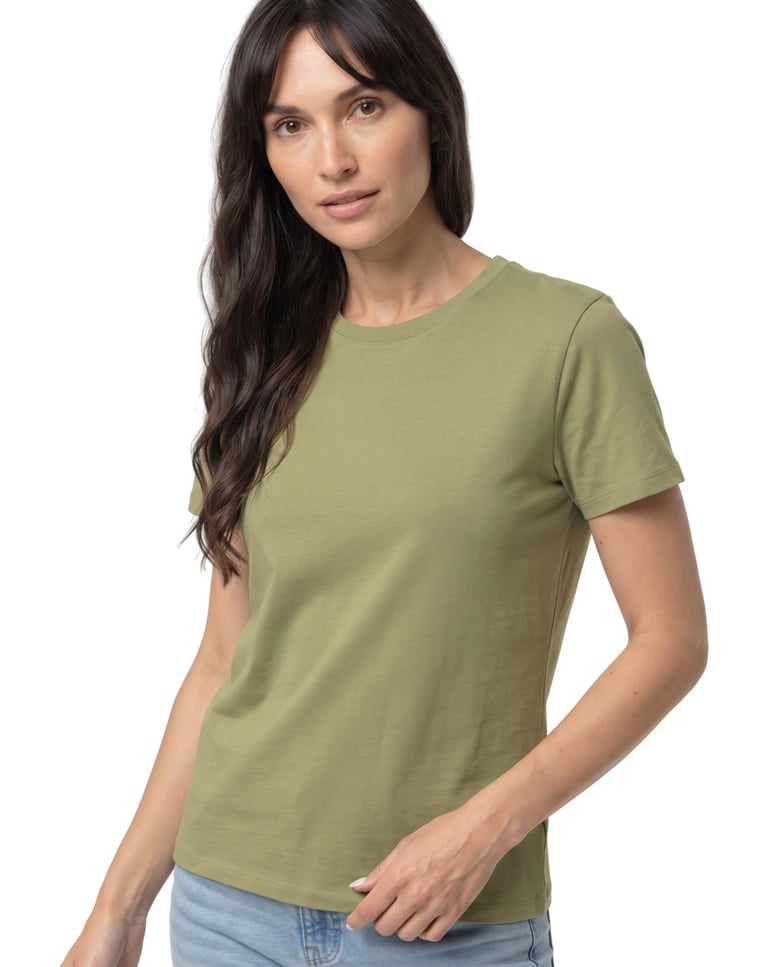 Baby Look de Algodão Premium Verde Caqui