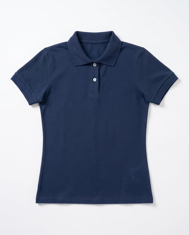 Camisa Polo Piquet Feminina Azul Marinho