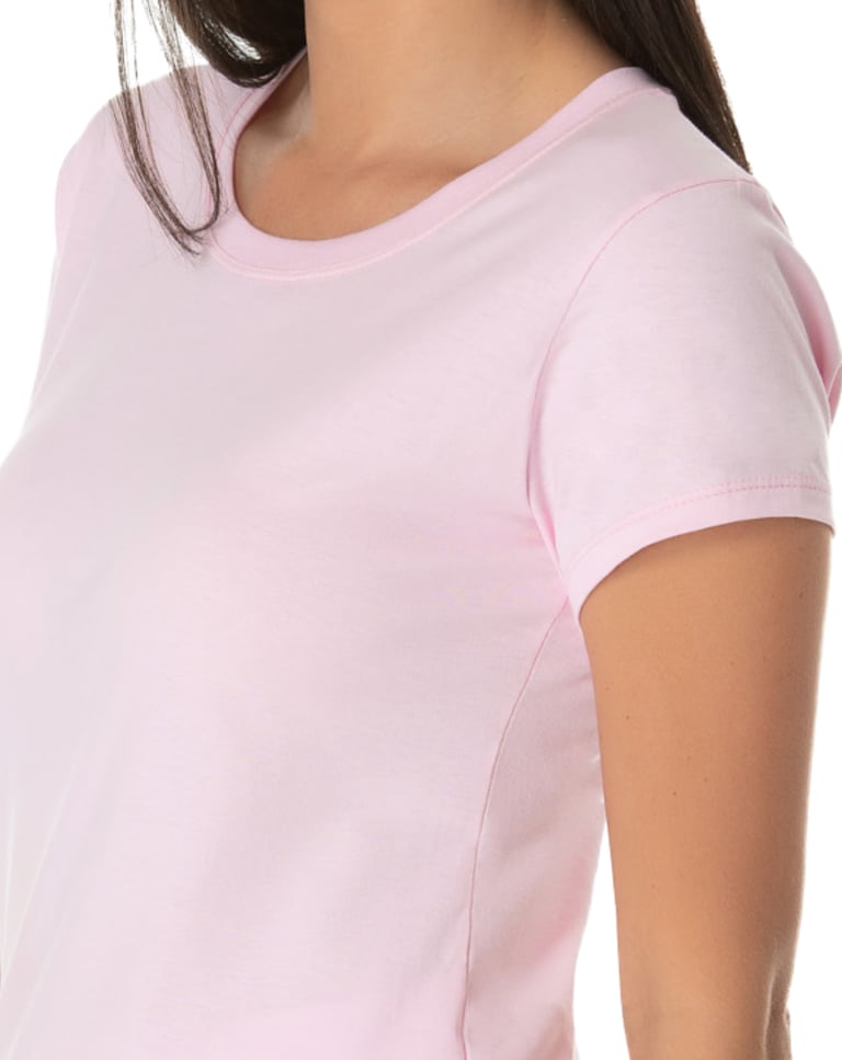 Baby Look de Algodão Premium Rosa Claro