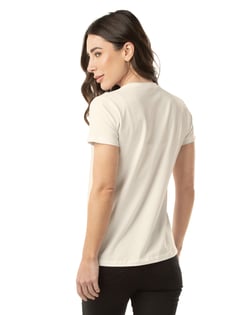 Camiseta de Algodão Egípcio Feminina Off White