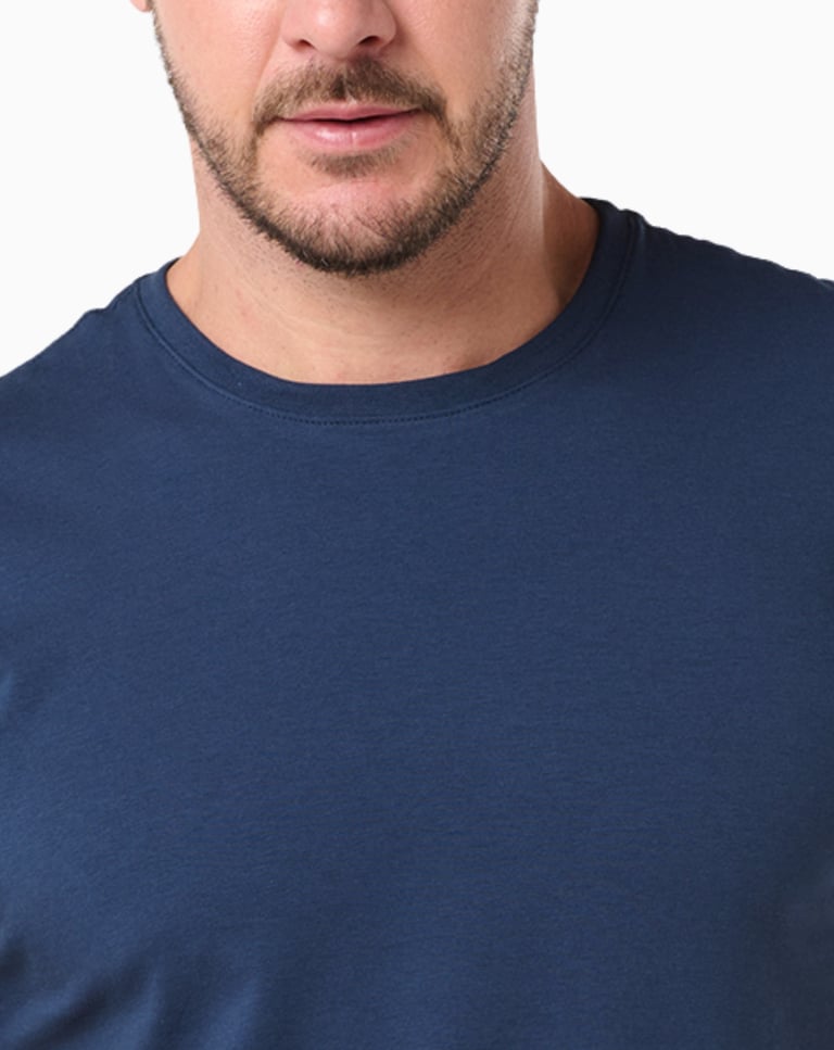 Camiseta de Algodão Egípcio Azul Indigo