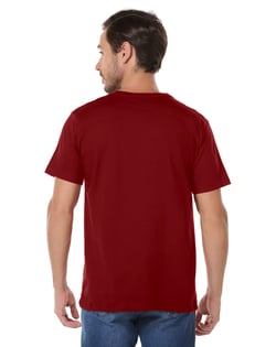 Camiseta Gola V de Algodão Premium Bordô