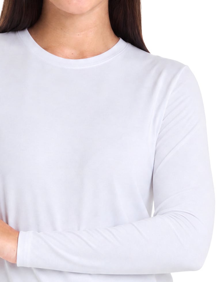 Camiseta Manga Longa Tech Modal Feminina Branca