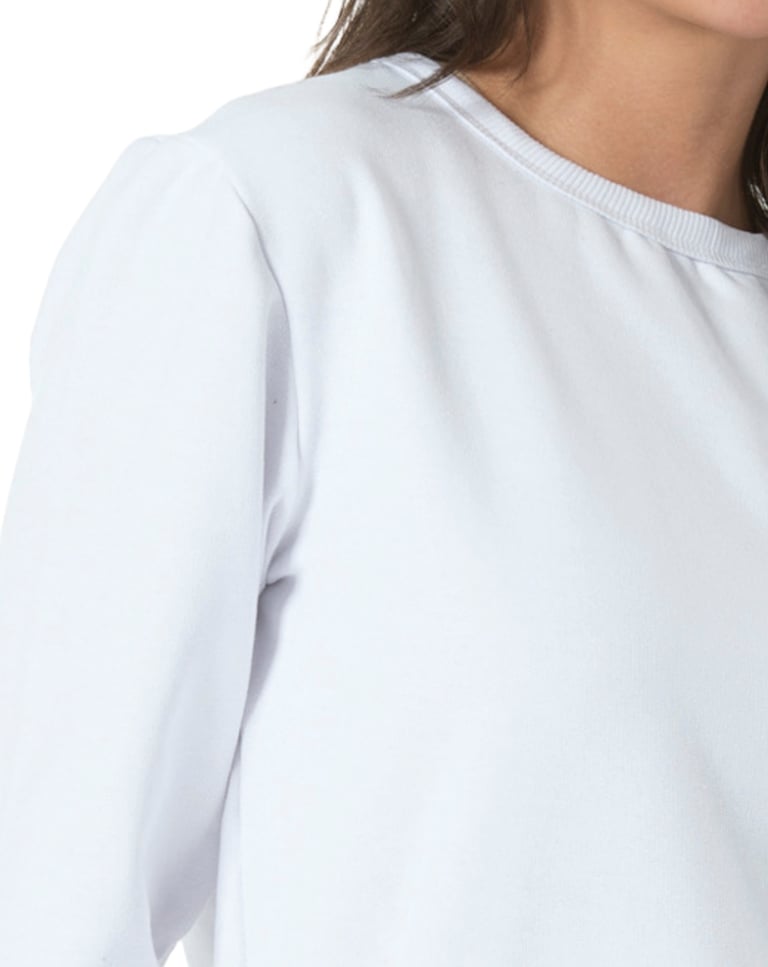 Blusão de Moletom Feminino Branco