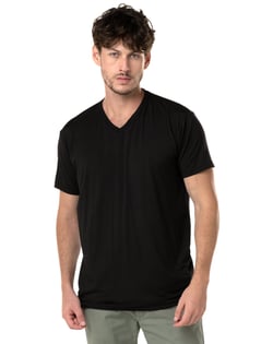 Camiseta Tech Modal Gola V Masculina Preta
