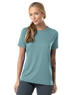 Camiseta Feminina Dry Poliamida Raglan Azul Topázio
