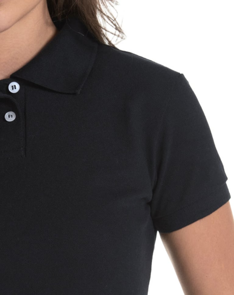 Camisa Polo Piquet Feminina Preta