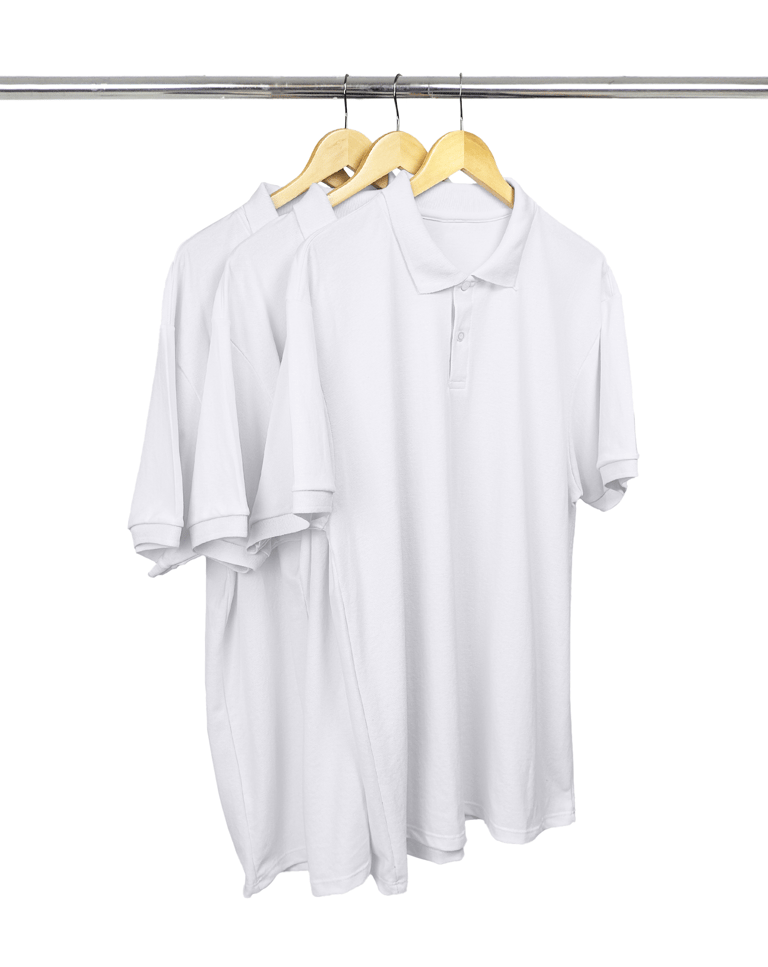 Kit 3 Camisas Polo Piquet Plus Size Masculina Brancas