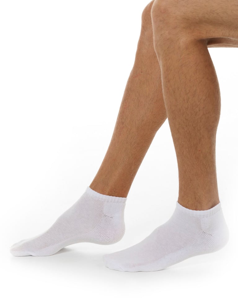 Kit 3 Meias Cano Curto Masculinas Brancas