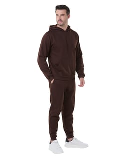 Conjunto Moletom Masculino com Capuz Marrom 08