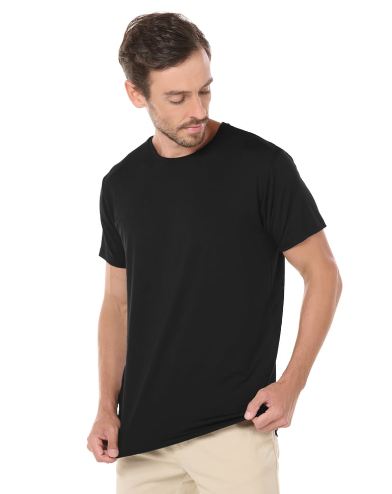 Kit 3 Camisetas Tech Modal Pretas Masculinas