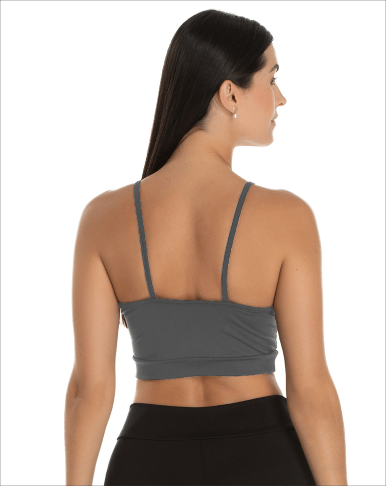 Top de Alcinha Fitness Feminino Cinza Chumbo