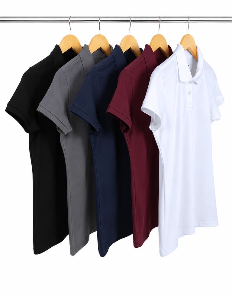 Kit 5 Camisas Polo Piquet Feminina 21