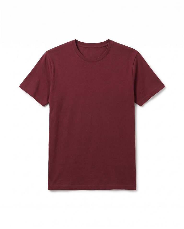 Camiseta de Algodão Premium Bordô