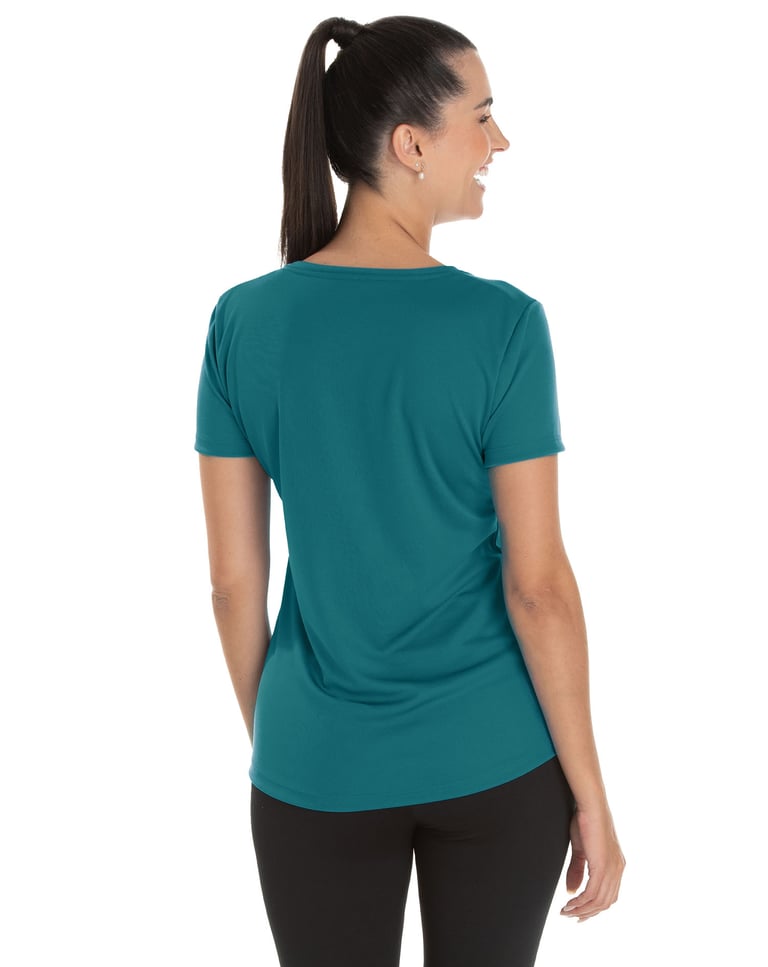 Camiseta Feminina Dry Fit Verde Imperial Proteção UV 30+