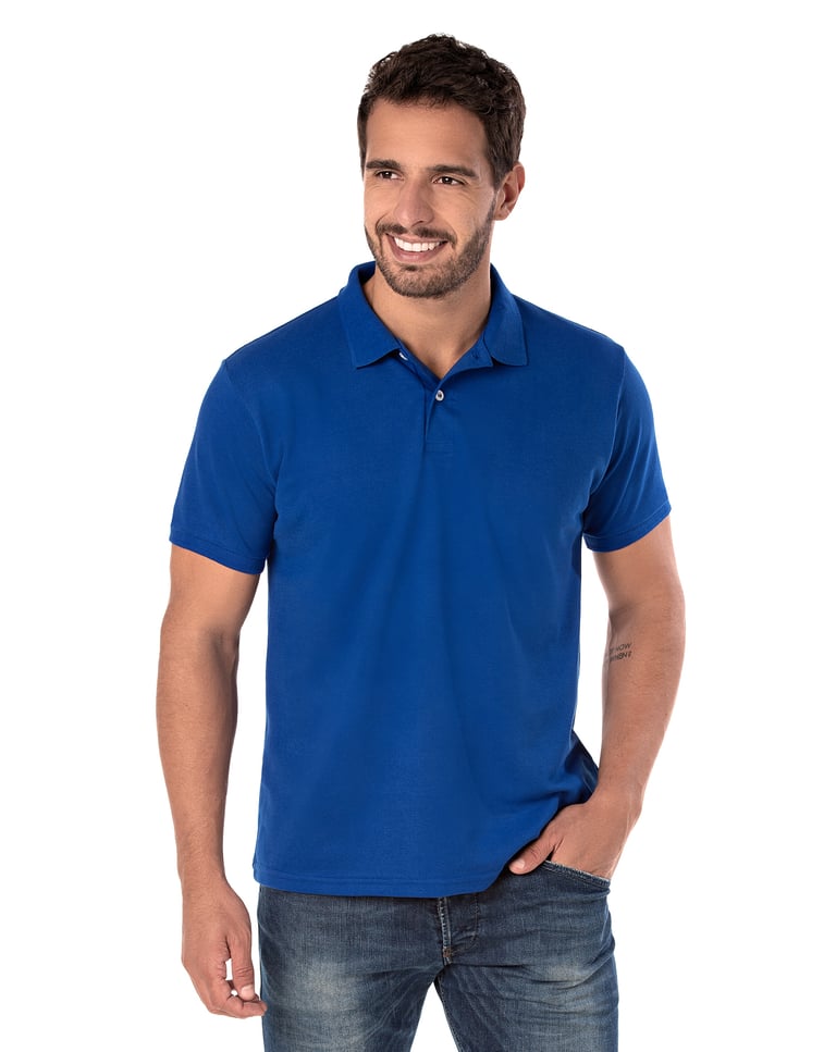 Camisa Polo Piquet Masculina Azul Royal