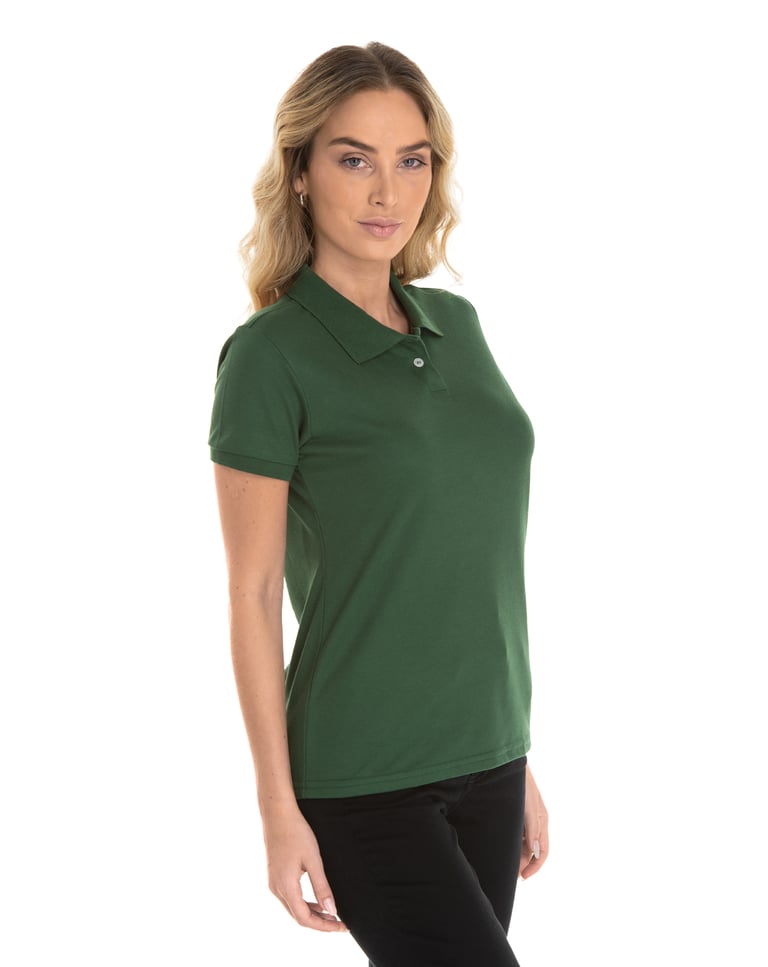 Camisa Polo Piquet Feminina Verde Musgo