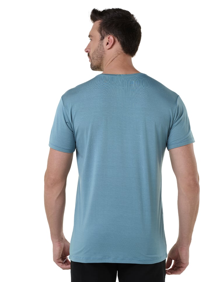 Camiseta Tech Modal Masculina Azul Topázio
