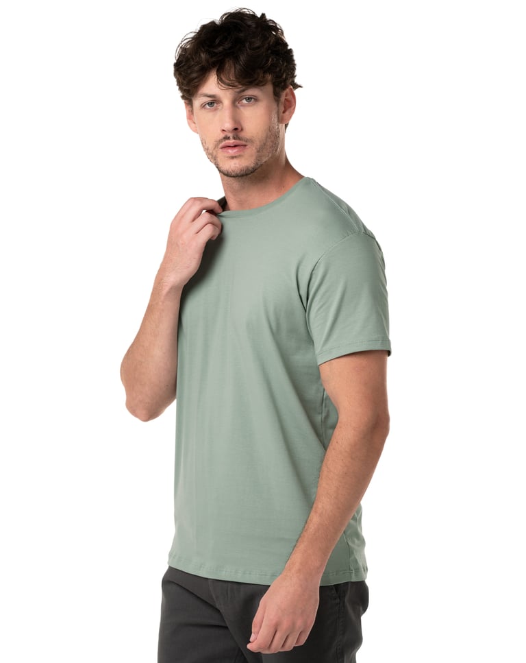 Camiseta de Algodão Egípcio Verde Sálvia